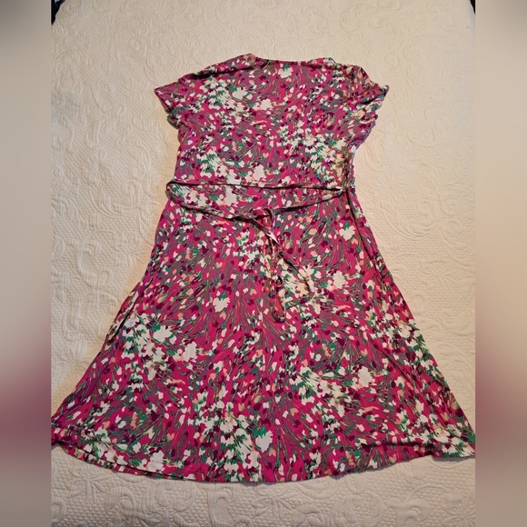 Lands' End women's size 14-16 cross over front top, below knee dress, EUC - Picture 5 of 6